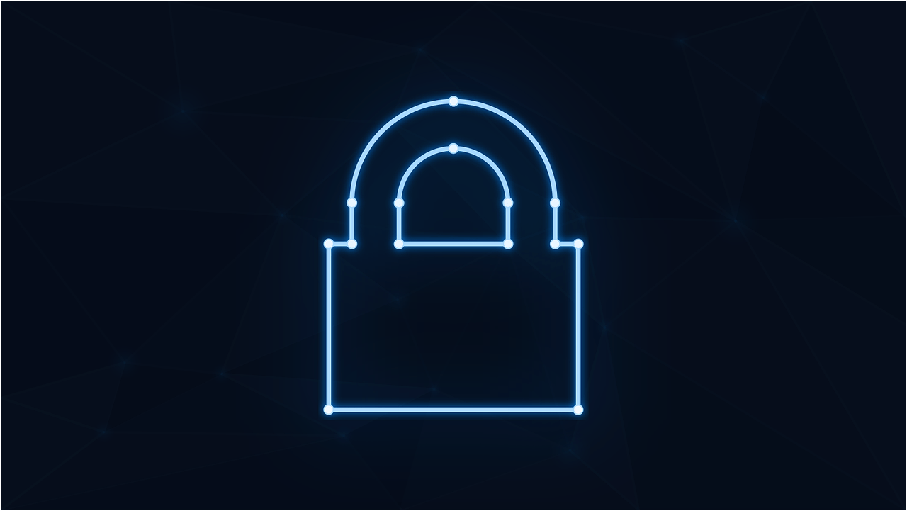 Free padlock neon cybersecurity vector